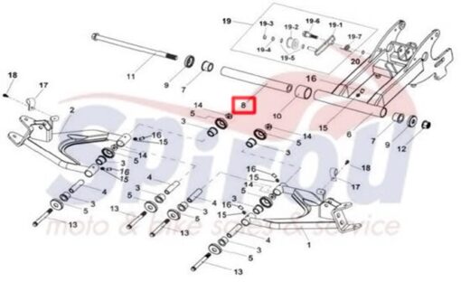 52209-RA1-000 ΑΠΟΣΤΑΣΗ ΕΣΩΤΕΡΙΚΗ ΟΠΙΣΘΙΟΥ ΨΑΛΙΔΙΟΥ QUADLANDER200 - Image 2