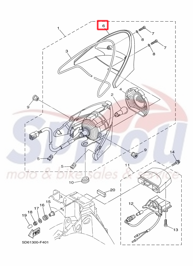 5D6-H4743-00 Κρύσταλλο Πίσω Φαναριού CryptonX135 - Image 2