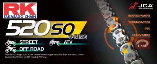 21668 Αλυσίδα Κίνησης O-ring Ιαπωνίας 520SOx112 RK