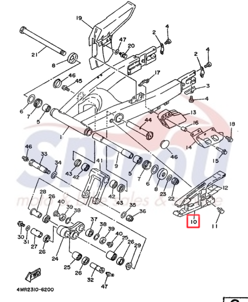 4GY-22151-00 Γλύστρα Ψαλιδιού TT250R - Image 2