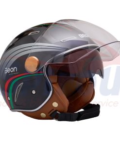 22978 Κράνος Ανοιχτό Beon B-122[Εσωτερική Φυμέ Ζελατίνα] Μαύρο-Italia Medium