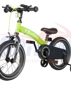 20537 Ποδήλατο Qplay Miniby Ισορροπίας & Κανονικό 3 Σε 1 Πράσινο Fluo 14''