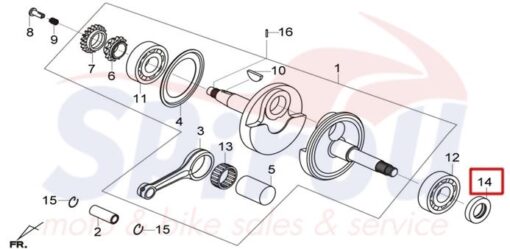 91261-415-003 Τσιμούχα Άξονας Κίνησης [Στρόφαλος] 25x40x8 HD125/200-Joyride - Image 2