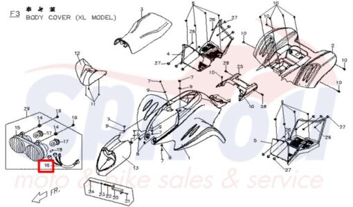 P266A0800001 Καλωδίωση Εμπρός Φάνου XL-Rider