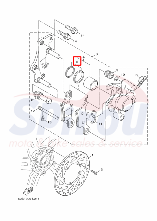 5S9-W0047-00 Σετ O-ring Επισκευής Δαγκάνας Xenter-XC125R - Image 2