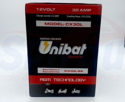 21405 Μπαταρία 510cca YX30L-BS UNIBAT [Ενισχυμένη]