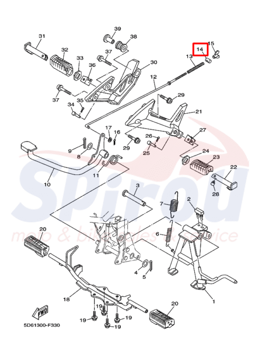 90249-12008 Πείρος Βέργας Πίσω CryptonX135 - Image 2