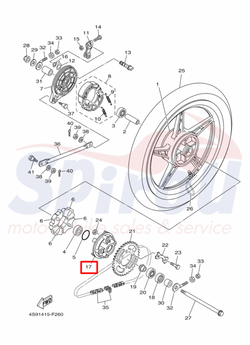 4S9-F5366-00-WN	Βάση Γραναζιού Πίσω Crypton110c - Image 2