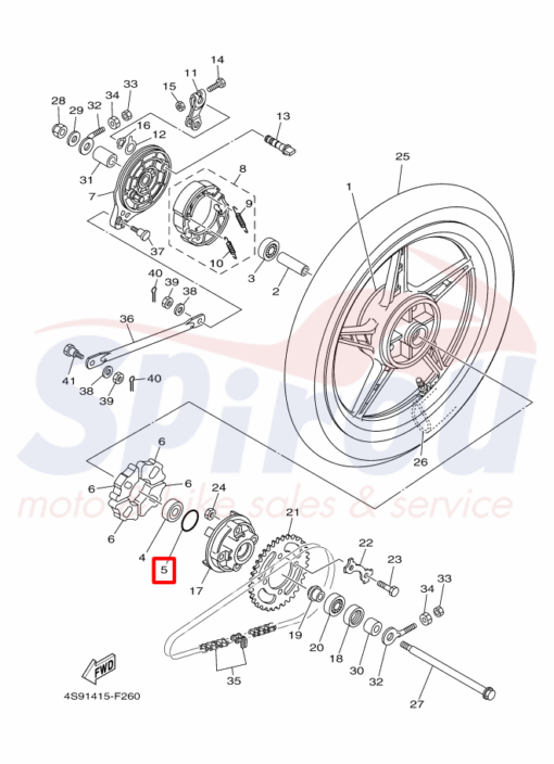 93210-41041	Ελαστικός Δακτύλιος Πίσω Τροχού Crypton105/110C/S115/X135 - Image 2