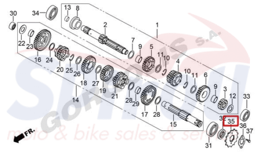 ZL0004-05201	Γρανάζι Κίνησης  14T Dymoto125/200 - Image 2