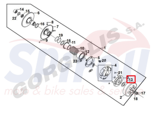 90202-M9Q-000 Παξιμάδι Οπίσθιου Φυγοκεντρικού SR125-ST125/200 E4/E5 - Image 2