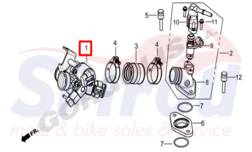 VF0136-69 Σώμα Ψεκασμού DY-Sprinter125 E4/E5 - Image 2