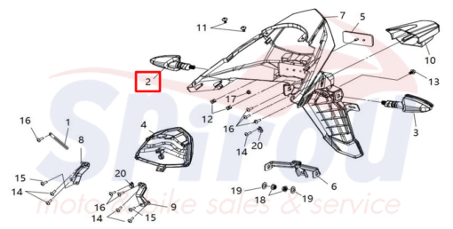 33600-VE1-0000 Φλάς Οπίσθιο Δεξιό VF125 E5 - Image 2