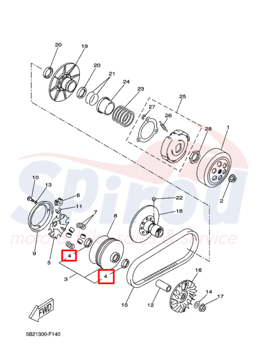 93101-28800 Τσιμούχα Βαριατόρ Xmax250 - Image 2