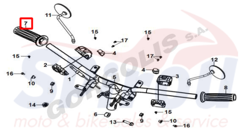 53140-XVA-000 Χειρολαβή Γκαζιού Fiddle125 E5 - Image 2