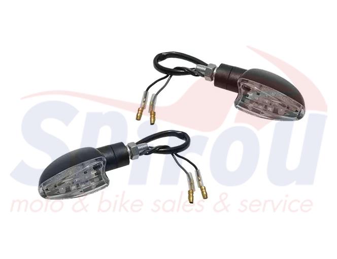 6525 Φλάς Πίσω Μίνι Μαύρα Led Κοντό Μπράτσο Universal