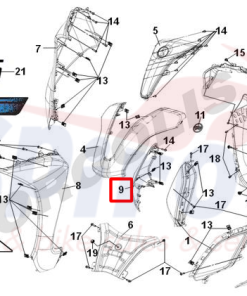 Alternative view of 64101-XRE-000-SC	Κάλυμμα Φλάς Εμπρόσθιο Δεξιό ST125/200 E5