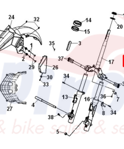 Alternative view of 53212-L4A-000 Ποτήρι Πλαισίου Κάτω	ADX300-Joyride300 E5