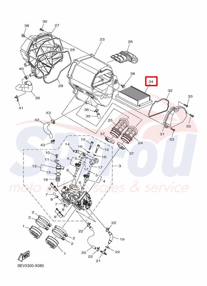 1WD-E4451-00 Φίλτρο Αέρος MTN320 - Image 2