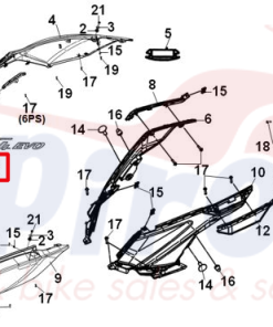 Alternative view of 87128-XZ1-000 Αυτοκόλλητο Σέλα 'Jet14 Evo' Jet14 Evo125/200 E5