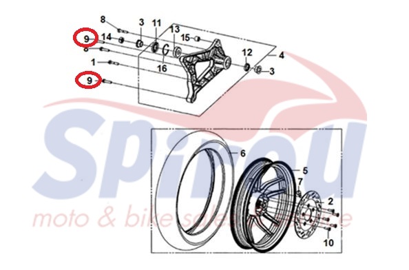95801-08050-07 Βίδα Ψαλιδιού 8x50 SR125 E5-Combiz125 - Image 2