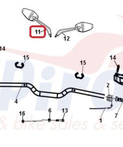 Alternative view of 88110-ZJA-000 Καθρέπτης Δεξιός  Jet14 Evo125/200 E5-ADX300 E5