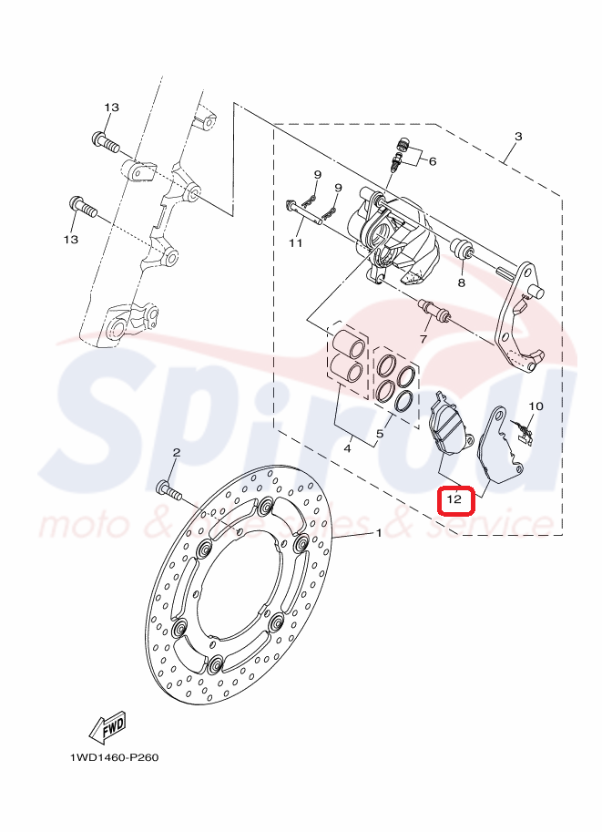 1WD-25805-00 Τακάκια Εμπρός MTN320 - Image 2