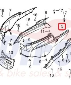 Alternative view of TI0074-17801-45 Κάλυμμα Σέλας Αριστερό Μαύρο Cargo125 E4/E5