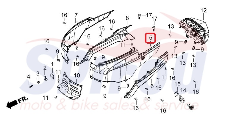 TI0074-17801-45 Κάλυμμα Σέλας Αριστερό Μαύρο Cargo125 E4/E5 - Image 2