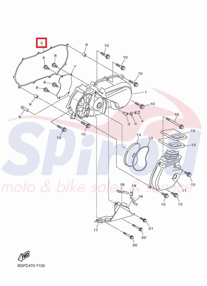 B7J-E5451-00 Φλάντζα Καπακιού Μετάδοσης Rayzr125