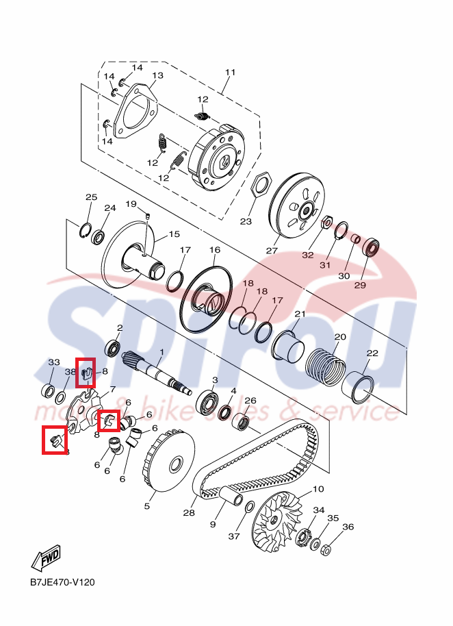 1GC-E7653-01 Γλίστρα Φυγοκεντρικού Rayzr125