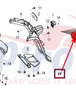 Alternative view of 33742-TAP-000 Αντανακλαστικό Οπίσθιο Στρογγυλό Κόκκινο City300-Quad600