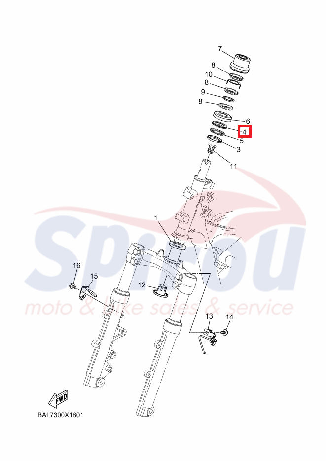 4RT-F3411-10 Ποτήρι Τιμονιού Nmax125/155