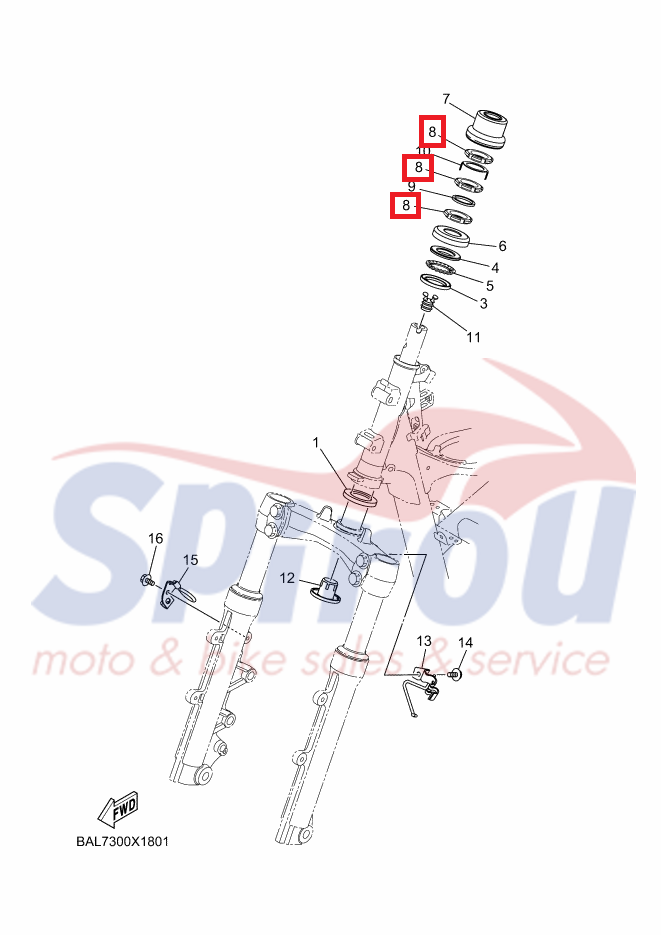 90179-25810 Παξιμάδι Πιρουνιού Nmax125/155