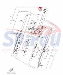 2TD-F3875-00 Ρουλεμάν Τιμονιού Κάτω Nmax125/155