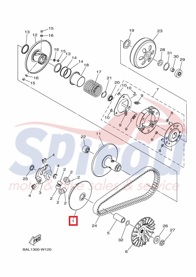 BBP-E7620-00 Φωλία Αντίβαρων Nmax125/155