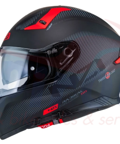23794 Κράνος Κλειστό NZI GO Rider Stream Duo Espace [Με Επιπλέον Ζελατίονα] Μαύρο-Γκρί